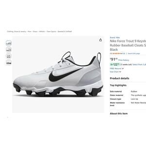 Size 10 Nike Force Trout 9 Keystone Low Men's Baseball Cleats New